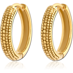 GOLD PVD COATED SURGICAL STEEL GRADE 316L HUGGIES PAIR