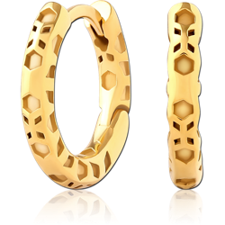 GOLD PVD COATED SURGICAL STEEL GRADE 316L HUGGIES PAIR