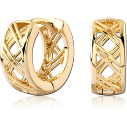 STERLING 925 SILVER GOLD PLATED JEWELED HUGGIES PAIR SPECIAL NEW DESIGN