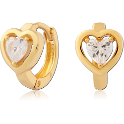 STERLING 925 SILVER GOLD PLATED JEWELED HUGGIES PAIR SPECIAL NEW DESIGN