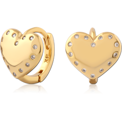 STERLING 925 SILVER GOLD PLATED JEWELED HUGGIES PAIR SPECIAL NEW DESIGN