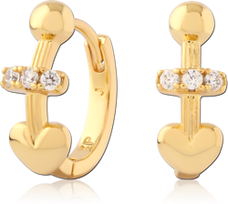 STERLING 925 SILVER GOLD PLATED JEWELED HUGGIES PAIR SPECIAL NEW DESIGN