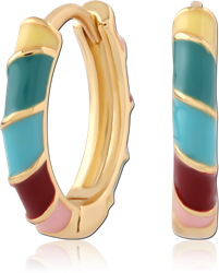 STERLING 925 SILVER GOLD PLATED JEWELED HUGGIES PAIR SPECIAL NEW DESIGN