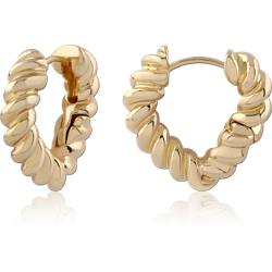 STERLING 925 SILVER GOLD PLATED JEWELED HUGGIES PAIR SPECIAL NEW DESIGN