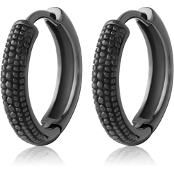 HEMETITE PVD COATED SURGICAL STEEL GRADE 316L HUGGIES PAIR