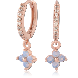 STERLING 925 SILVER ROSE GOLD JEWELED HUGGIES PAIR SPECIAL NEW DESIGN