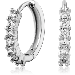STERLING 925 SILVER PLATED JEWELED HUGGIES PAIR