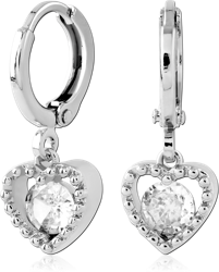 STERLING 925 SILVER PLATED JEWELED HUGGIES PAIR