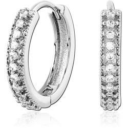 STERLING 925 SILVER PLATED JEWELED HUGGIES PAIR