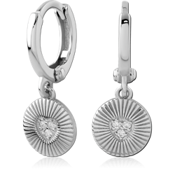 STERLING SILVER 925 RHODIUM COATED HUGGIES PAIR