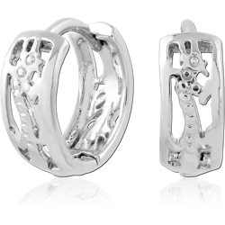 STERLING SILVER 925 RHODIUM COATED HUGGIES PAIR