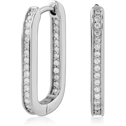 STERLING 925 SILVER PLATED JEWELED HUGGIES PAIR