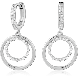 STERLING 925 SILVER PLATED JEWELED HUGGIES PAIR