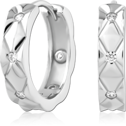 STERLING 925 SILVER PLATED JEWELED HUGGIES PAIR