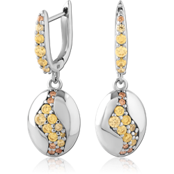STERLING 925 SILVER RHODIUM PLATED JEWELED HUGGIES PAIR