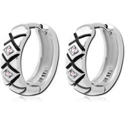 SURGICAL STEEL GRADE 316L JEWELED EARRINGS