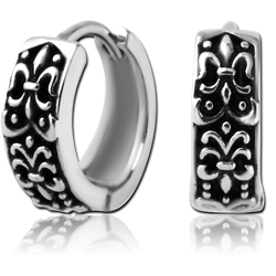 SURGICAL STEEL GRADE 316L HUGGIES PAIR - FLEUR DE LIS