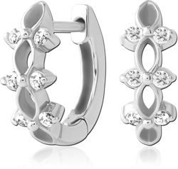 SURGICAL STEEL GRADE 316L JEWELED HUGGIES PAIR