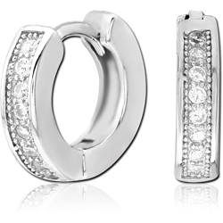 SURGICAL STEEL GRADE 316L JEWELED HUGGIES PAIR