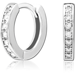 SURGICAL STEEL GRADE 316L JEWELED HUGGIES PAIR