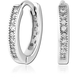 SURGICAL STEEL GRADE 316L JEWELED HUGGIES PAIR