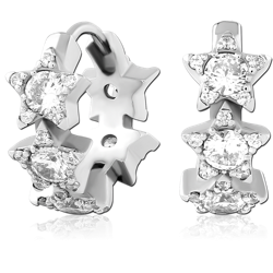SURGICAL STEEL GRADE 316L JEWELED HUGGIES PAIR