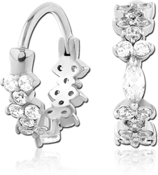 SURGICAL STEEL GRADE 316L JEWELED HUGGIES PAIR