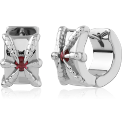 SURGICAL STEEL GRADE 316L JEWELED HUGGIES PAIR