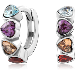 SURGICAL STEEL GRADE 316L JEWELED HUGGIES PAIR