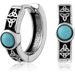 SURGICAL STEEL GRADE 316L JEWELED HUGGIES PAIR