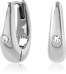 SURGICAL STEEL GRADE 316L JEWELED HUGGIES PAIR