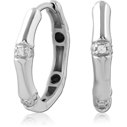SURGICAL STEEL GRADE 316L JEWELED HUGGIES PAIR