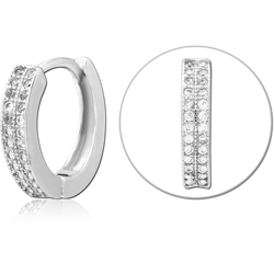 STERLING 925 SILVER JEWELED HUGGIES PAIR