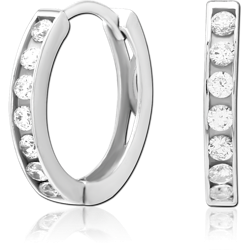 STERLING 925 SILVER JEWELED HUGGIES PAIR