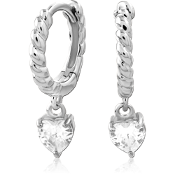 STERLING 925 SILVER JEWELED HUGGIES PAIR