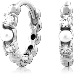 STERLING 925 SILVER JEWELED HUGGIES PAIR