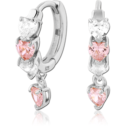 STERLING 925 SILVER JEWELED HUGGIES PAIR