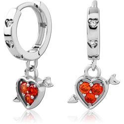 STERLING 925 SILVER JEWELED HUGGIES PAIR