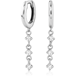 STERLING 925 SILVER JEWELED HUGGIES PAIR