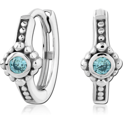 STERLING 925 SILVER JEWELED HUGGIES PAIR