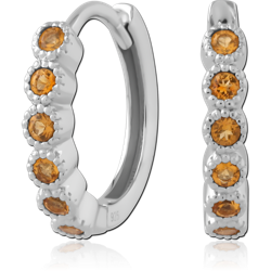 STERLING 925 SILVER JWELED HUGGIES PAIR
