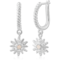 STERLING 925 SILVER PLATED JEWELED HUGGIES PAIR