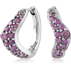 STERLING 925 SILVER JEWELED HUGGIES PAIR