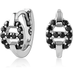 STERLING 925 SILVER PLATED JEWELED HUGGIES PAIR