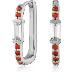 STERLING 925 SILVER PLATED JEWELED HUGGIES PAIR