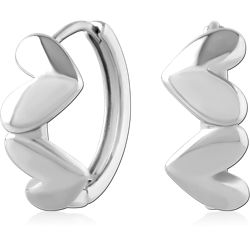 STERLING 925 SILVER JEWELED HUGGIES PAIR