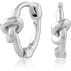 316L SURGICAL STEEL GRADE 316L HINGED HUGGIE HOOP KNOT FRONT TWIST DETAIL DESIGN