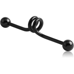 BLACK PVD COATED SURGICAL STEEL GRADE 316L INDUSTRIAL SPRING BARBELL