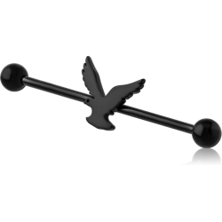 BLACK PVD COATED SURGICAL STEEL GRADE 316L SURGICAL STEEL GRADE 316L INDUSTRIAL BARBELL - EAGLE