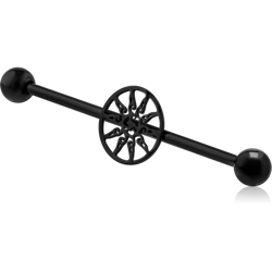 BLACK PVD COATED SURGICAL STEEL GRADE 316L INDUSTRIAL BARBELL